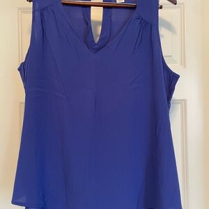 Old Navy Blue Sleeveless Blouse with V-Neck